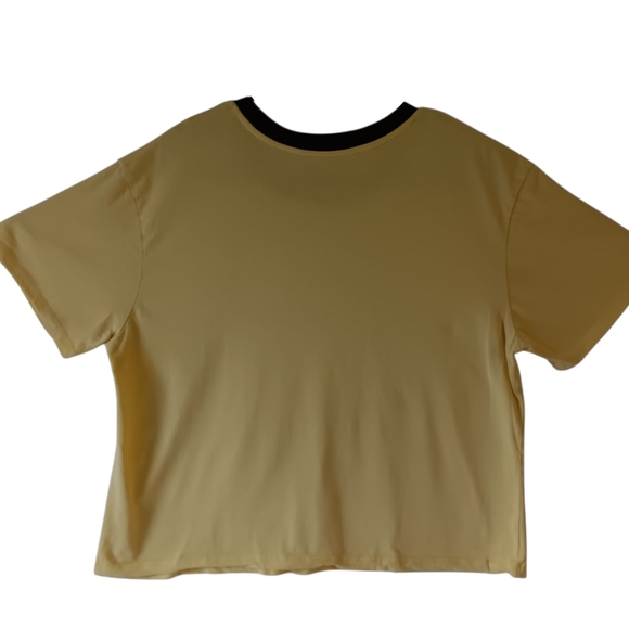 Rebellios One Moon Child women's yellow  short-sleeve crop top t-shirt size L - Picture 5 of 9